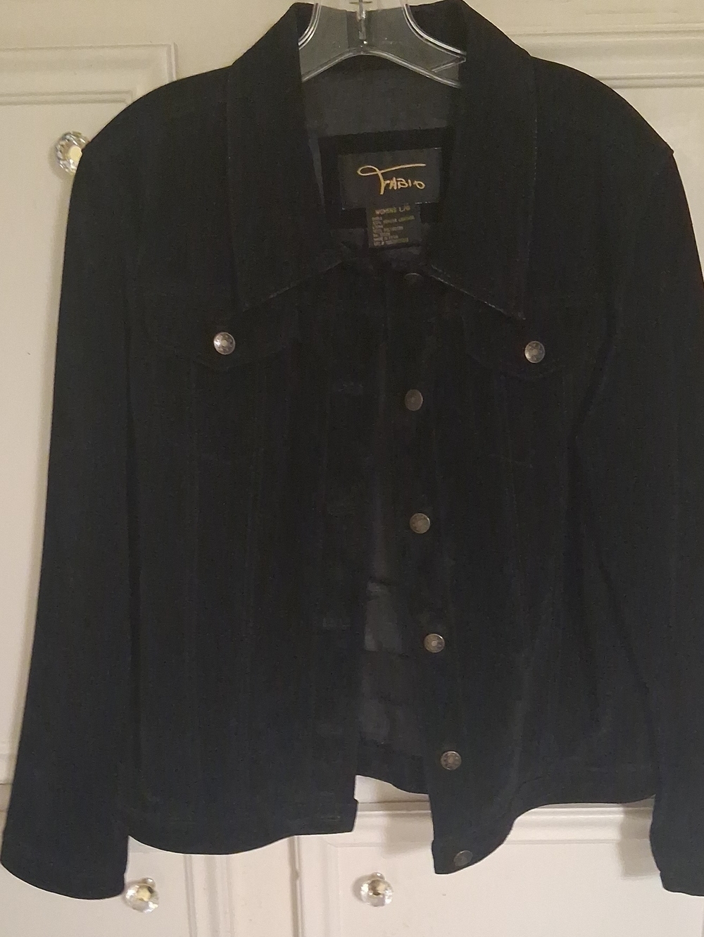 Fabio Women's Black Denim-Style Jean Jacket